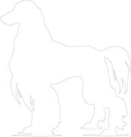 Afghan Hound  outline silhouette vector