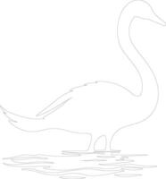 trumpeter swan   outline silhouette vector