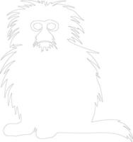 tamarin    outline silhouette vector