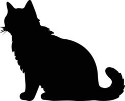 lengua de la isla de Man gato negro silueta vector