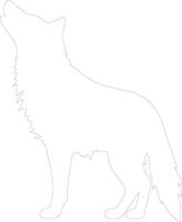 red wolf outline silhouette vector