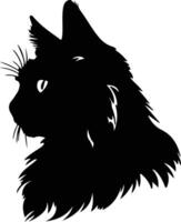 Turkish Angora Cat  silhouette portrait vector