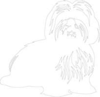 lhasa apso contorno silueta vector