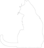 Mekong Bobtail Cat  outline silhouette vector