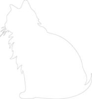 American Curl Cat  outline silhouette vector