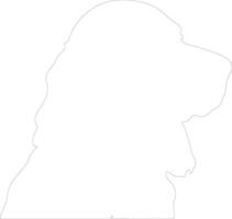 American Water Spaniel  outline silhouette vector