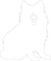 Finnish Lapphund  outline silhouette vector