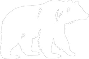 grizzly bear  outline silhouette vector