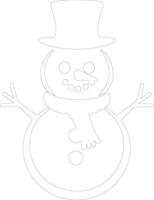 Snowman  outline silhouette vector