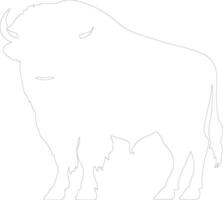 bison  outline silhouette vector