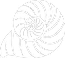 gasterópodo contorno silueta vector