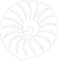 nautilus  outline silhouette vector