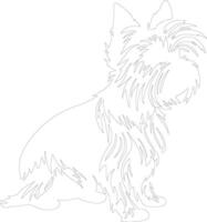 Silky Terrier outline silhouette vector