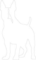 Bull Terrier  outline silhouette vector