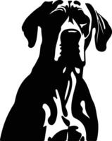 Great Dane    black silhouette vector