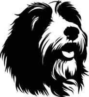 barbado collie silueta retrato vector