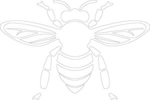 miel abeja contorno silueta vector