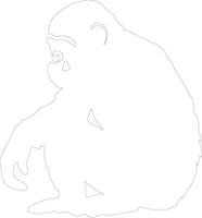 bonobo outline silhouette vector