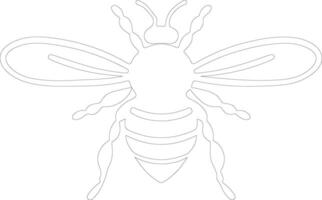 abeja contorno silueta vector