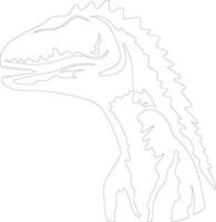 dilophosaurus contorno silueta vector