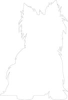 Skye Terrier outline silhouette vector