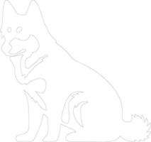 Siberian Husky  outline silhouette vector