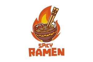 picante ramen logo vector ilustración