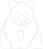 panda  outline silhouette vector