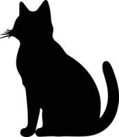 British Shorthair Cat  black silhouette vector