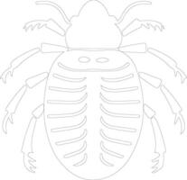 pill bug   outline silhouette vector