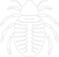 pill bug   outline silhouette vector