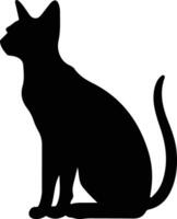 abisinio gato negro silueta vector