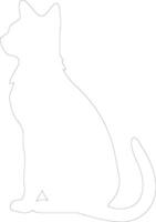 Havana Brown Cat  outline silhouette vector