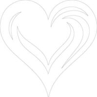 Heart icon  outline silhouette vector