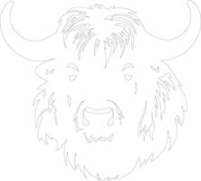 yak  outline silhouette vector