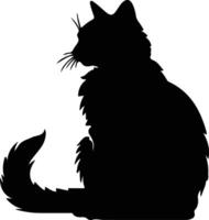 Highlander Cat  silhouette portrait vector