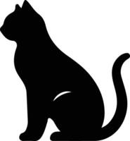 Singapura Cat black silhouette vector