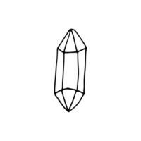Crystals have the shape of regular polyhedra. Solid. The magic of precious stones. Doodle. Vector illustration. Hand drawn. Outline.