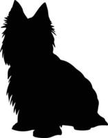 Skye Terrier    black silhouette vector