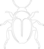 escarabajo contorno silueta vector