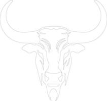 Longhorn contorno silueta vector