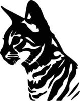 Toyger Cat  silhouette portrait vector
