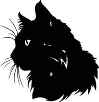 Nebelung Cat  silhouette portrait vector