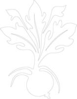 kohlrabi outline silhouette vector