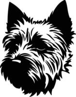 norwich terrier silueta retrato vector