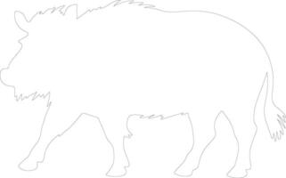 warthog  outline silhouette vector