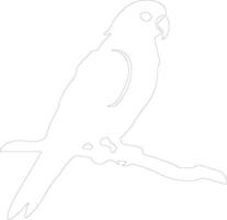 African gray parrot  outline silhouette vector