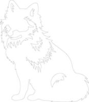 arctic wolf  outline silhouette vector