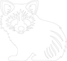 red panda   outline silhouette vector