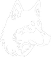 Siberian Husky  outline silhouette vector